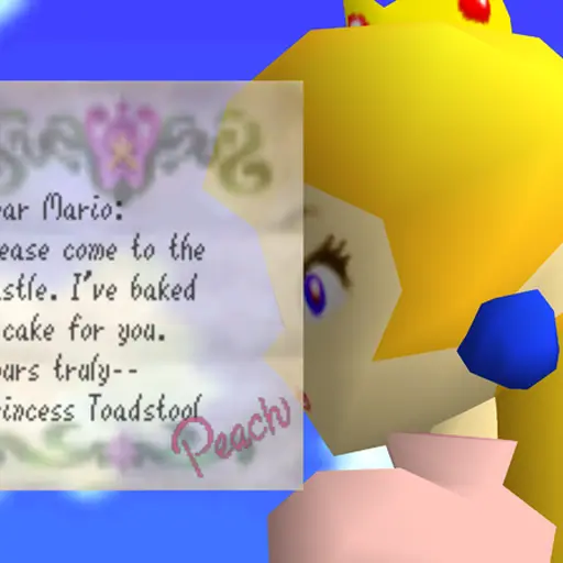 Peach from Super Mario 64 ("Dear Mario...")
