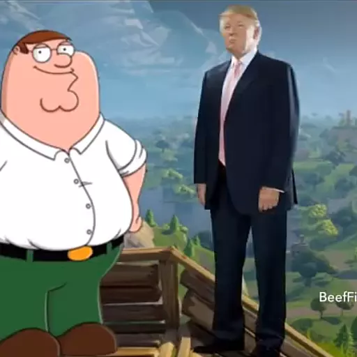 Peter Griffin meets Donald Trump in Fortnite (Peter only)