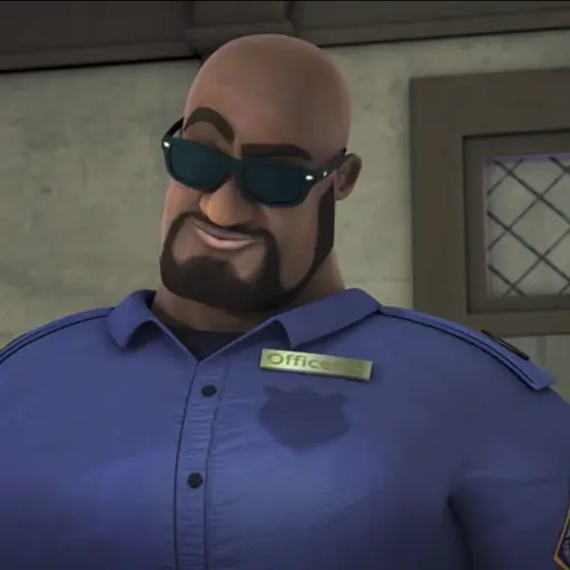 Officer X (VA: Cedric Yarbrough) - The Penguins of Madagascar